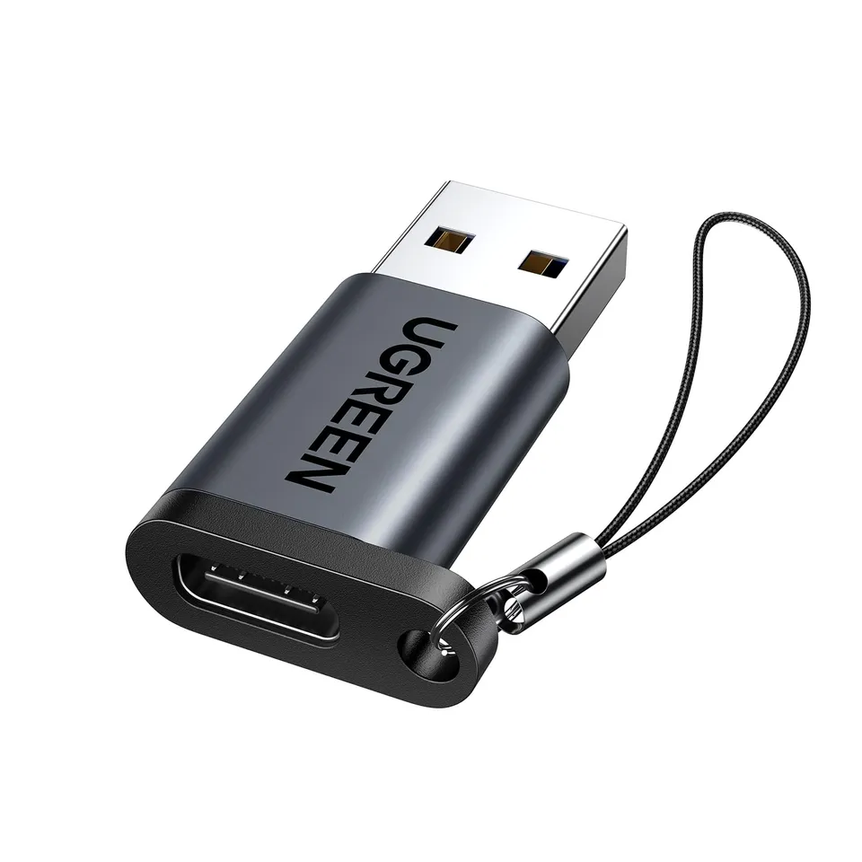 ugreen-adattatore-usb-c-femmina-a-usb-a-maschio-3-0-5gbps-con-ricarica-3a-nero image 1