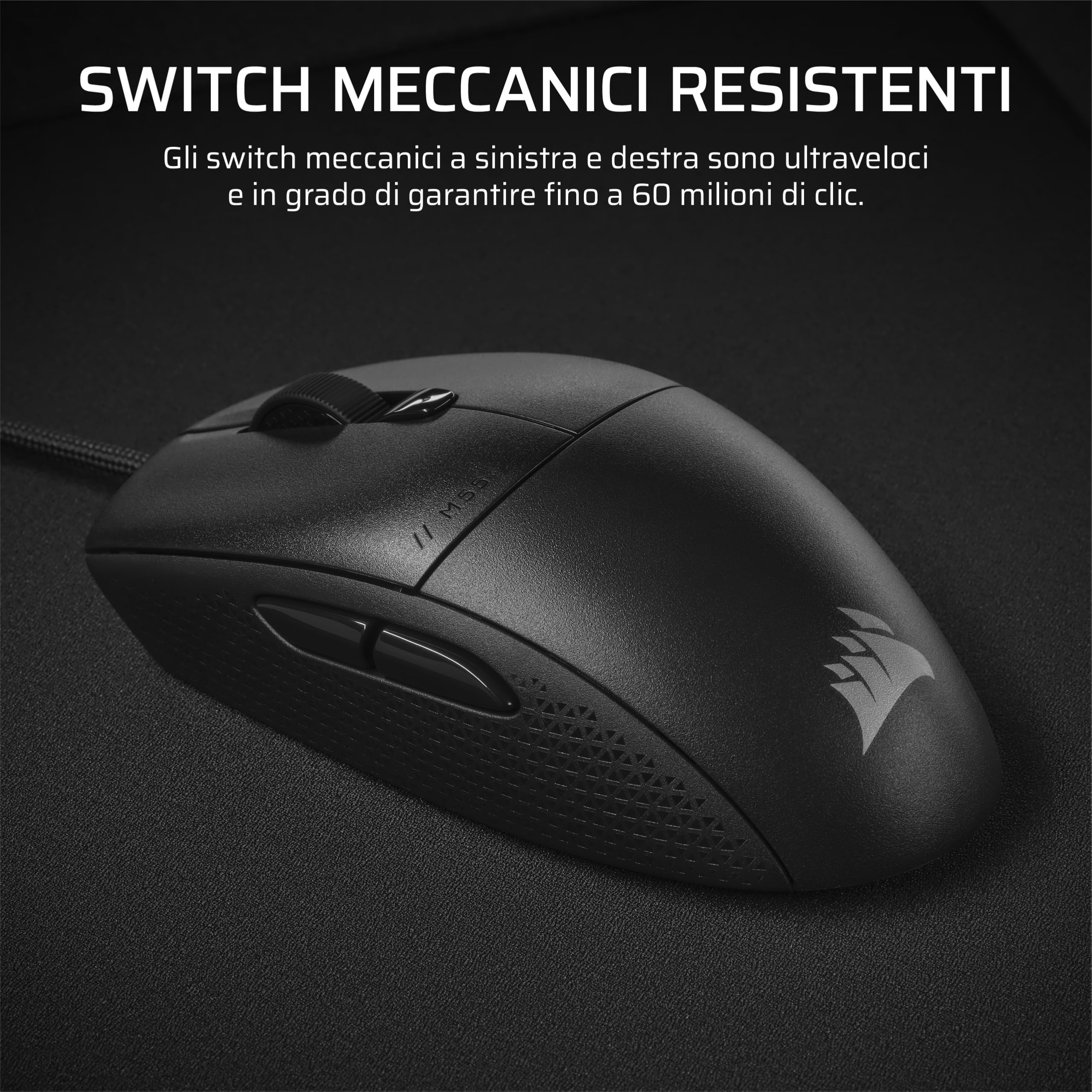 corsair-m55-mouse-gaming-fps-cablato-leggero-55g-16-000-dpi-nero image 6