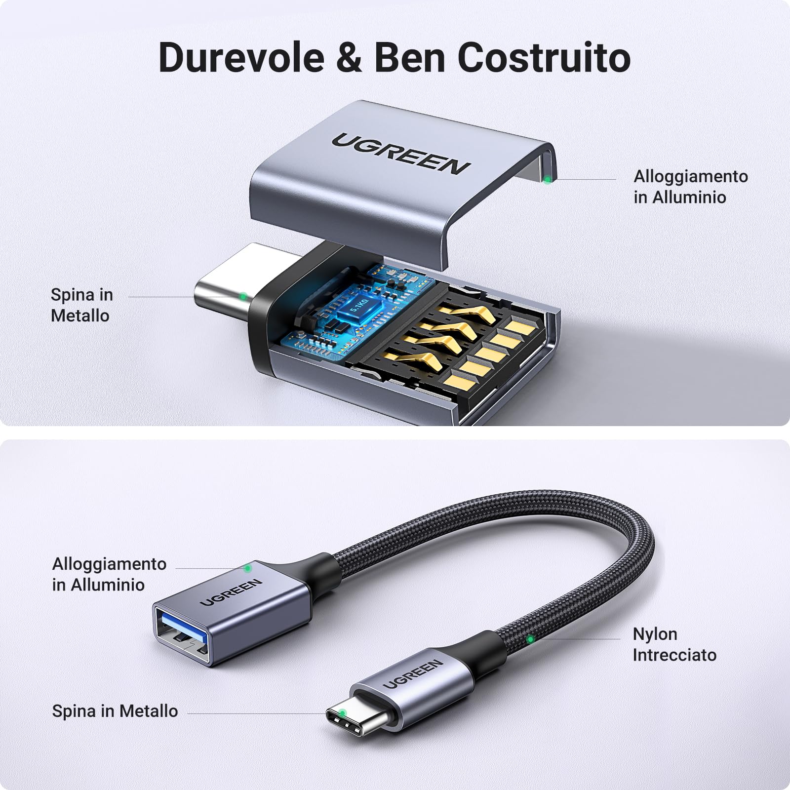 ugreen-adattatore-usb-c-a-usb-a-3-0-5gbps-grigio-confezione-2-pezzi image 5