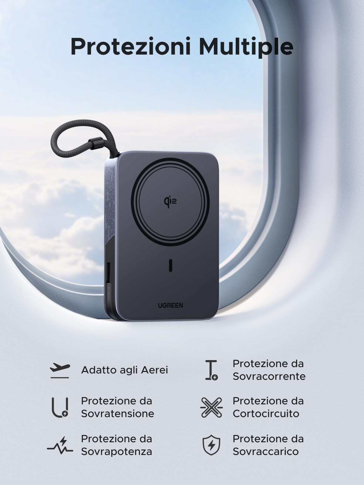 ugreen-zapix-qi2-15w-power-bank-magnetico-10000mah-pd-30w-con-supporto-pieghevol image 7