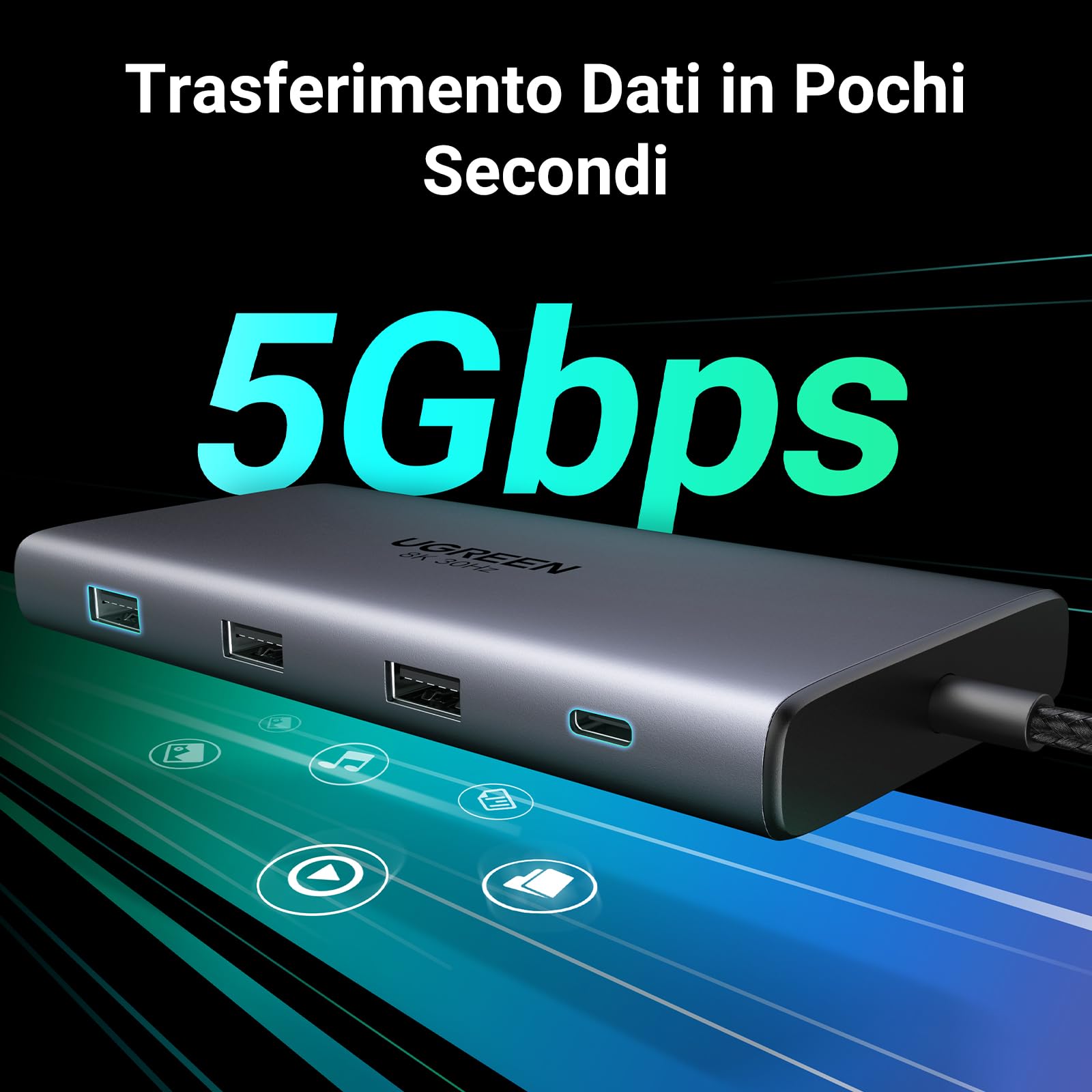 ugreen-revodok-pro-210-hub-usb-c-10-in-1-doppio-hdmi-4k60hz-8k30hz image 7