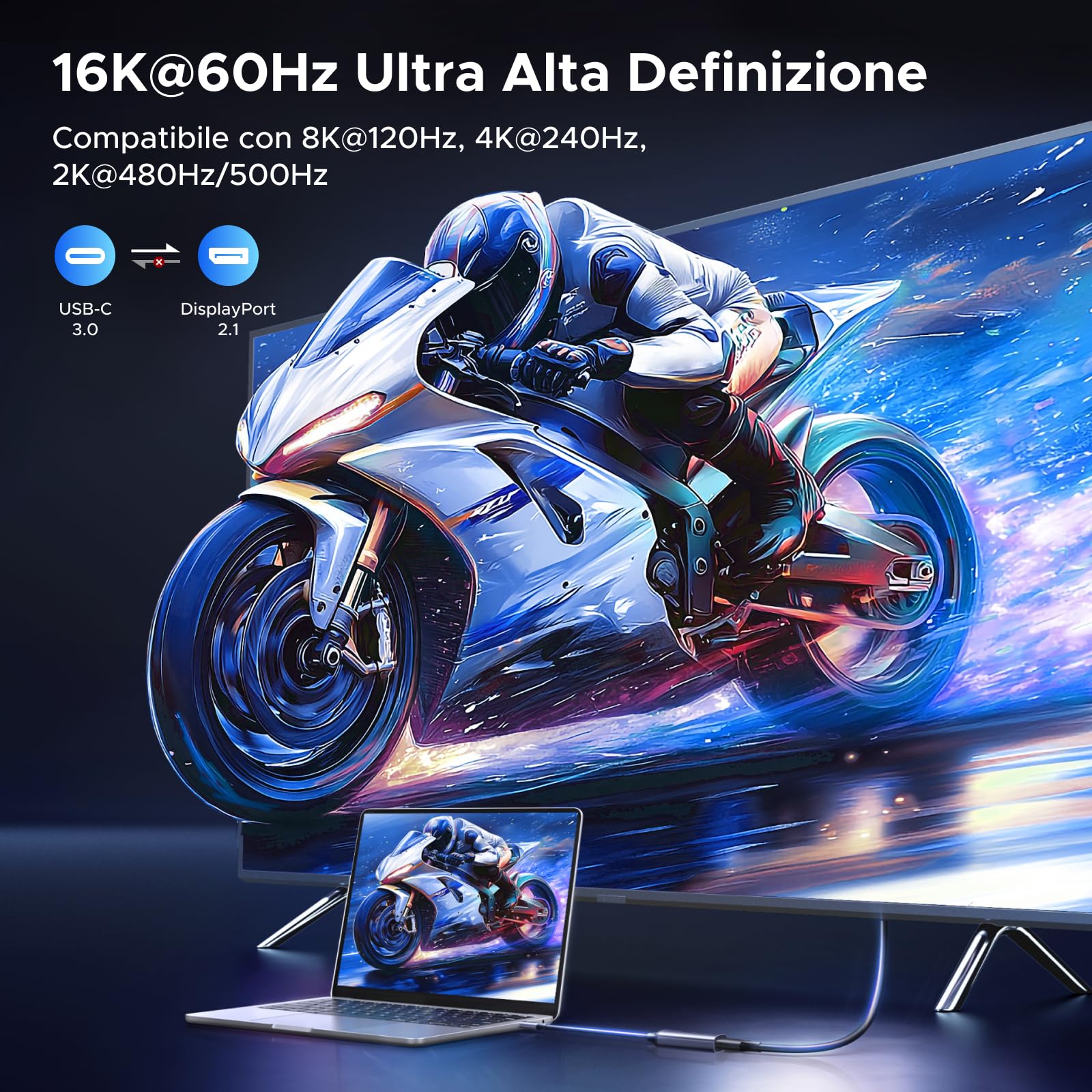 ugreen-adattatore-usb-c-a-displayport-2-1-16k-60hz-8k-120hz image 2
