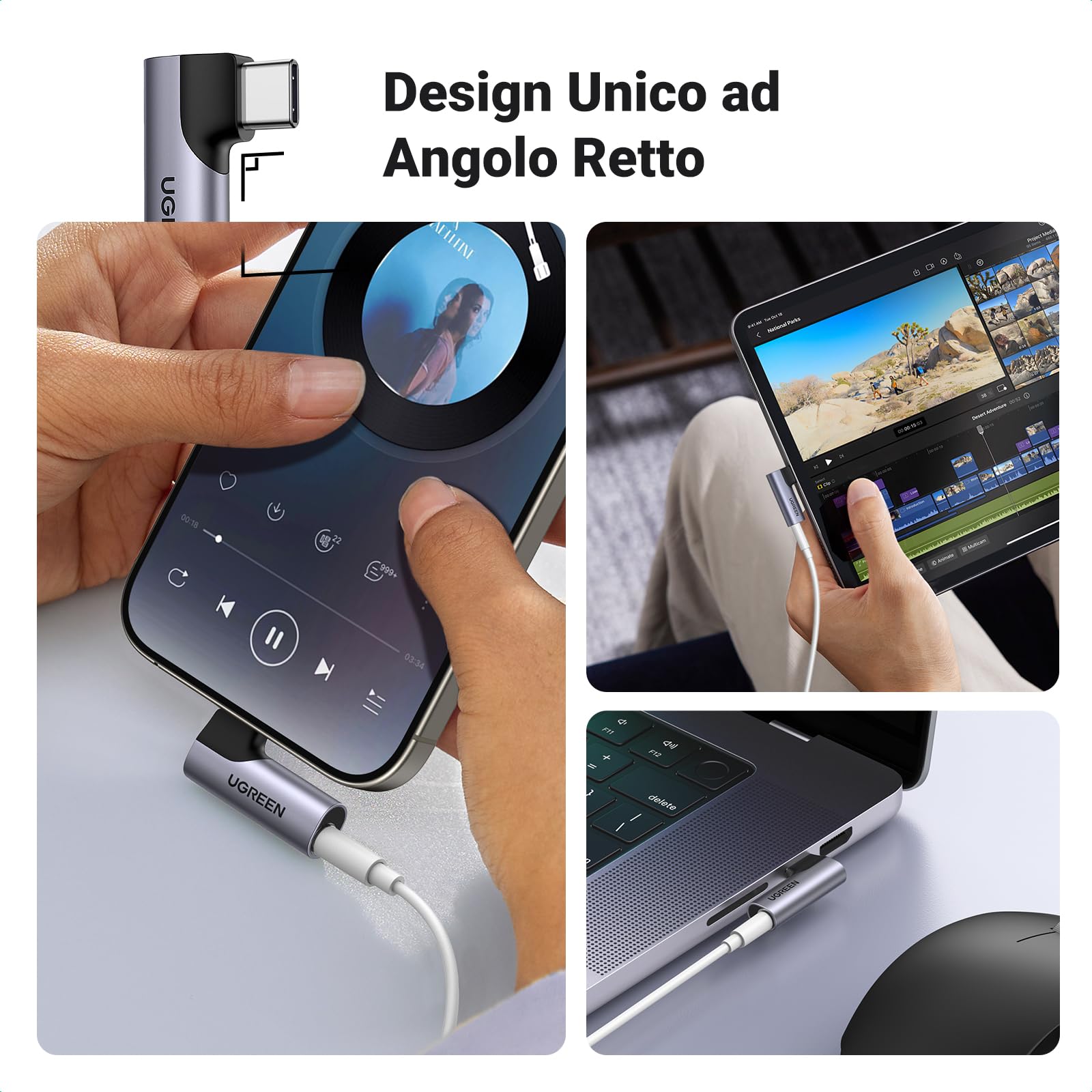 ugreen-adattatore-usb-c-a-jack-3-5mm-90-gradi-grigio-con-dac image 2