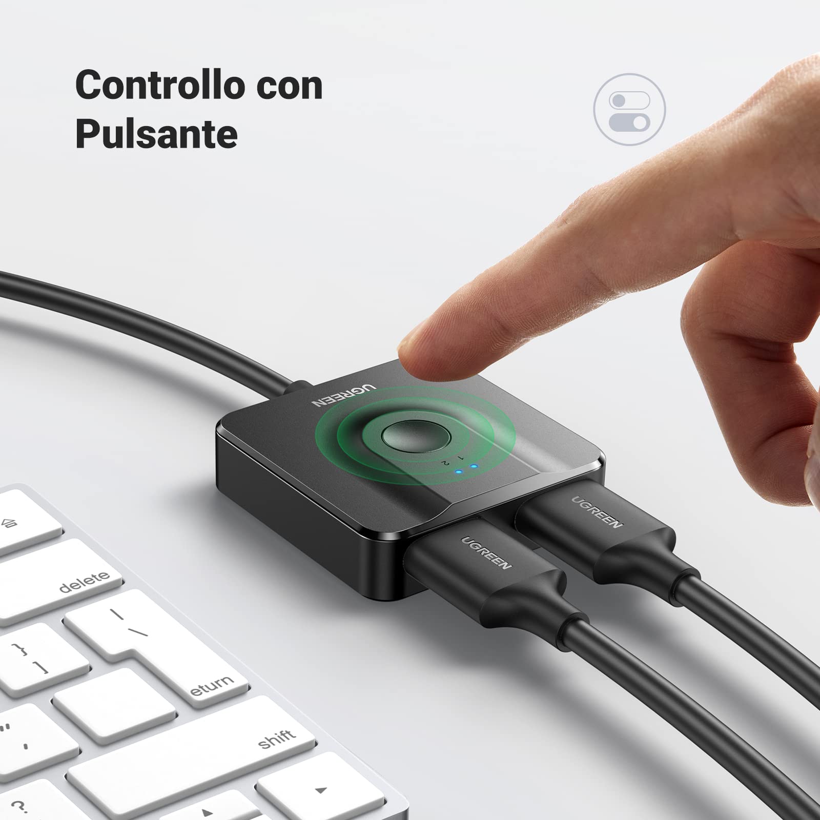 ugreen-switch-hdmi-4k-60hz-bidirezionale-2-in-1-out-con-cavo-1m image 6