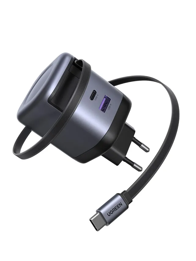 ugreen-nexode-45w-caricatore-usb-c-gan-3-in-1-con-cavo-retrattile-pd-3-0-pps-25w image 1