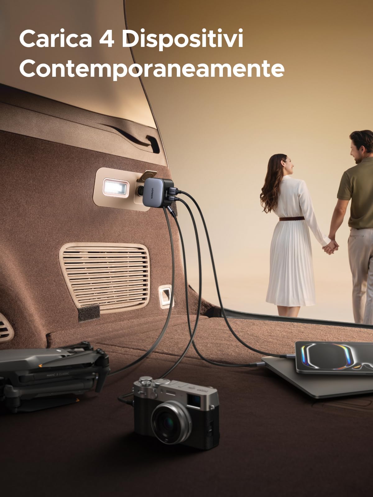 ugreen-nexode-caricatore-auto-145w-4-in-1-usb-c-retrattile-100w image 4