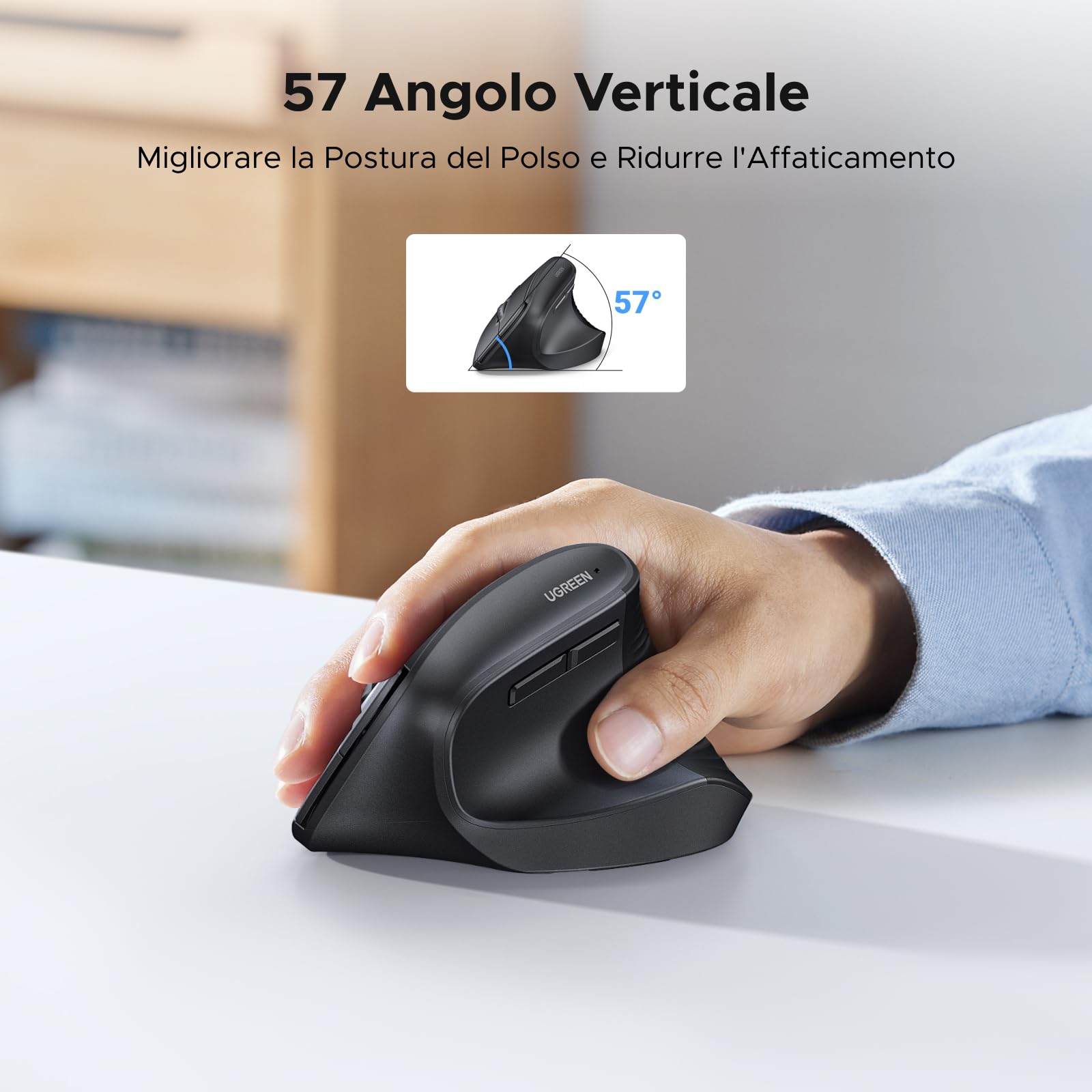ugreen-mouse-verticale-wireless-2-4g-bluetooth-4000-dpi-silenzioso image 4