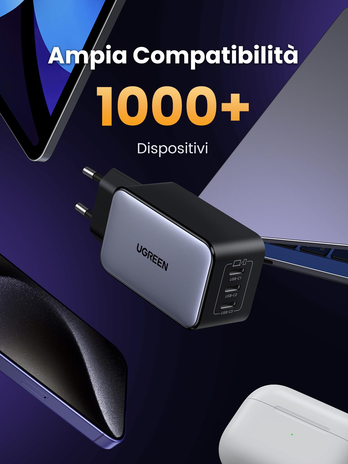 ugreen-nexode-65w-caricatore-usb-c-gan-3-porte-type-c-pd-3-0 image 7