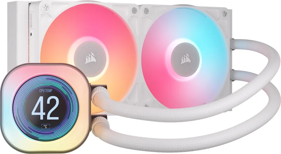 corsair-icue-link-titan-240-rx-lcd-dissipatore-liquido-240-mm-bianco image 1