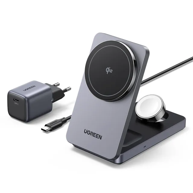 ugreen-magflow-qi2-15w-caricatore-wireless-3-in-1-magnetico image 1