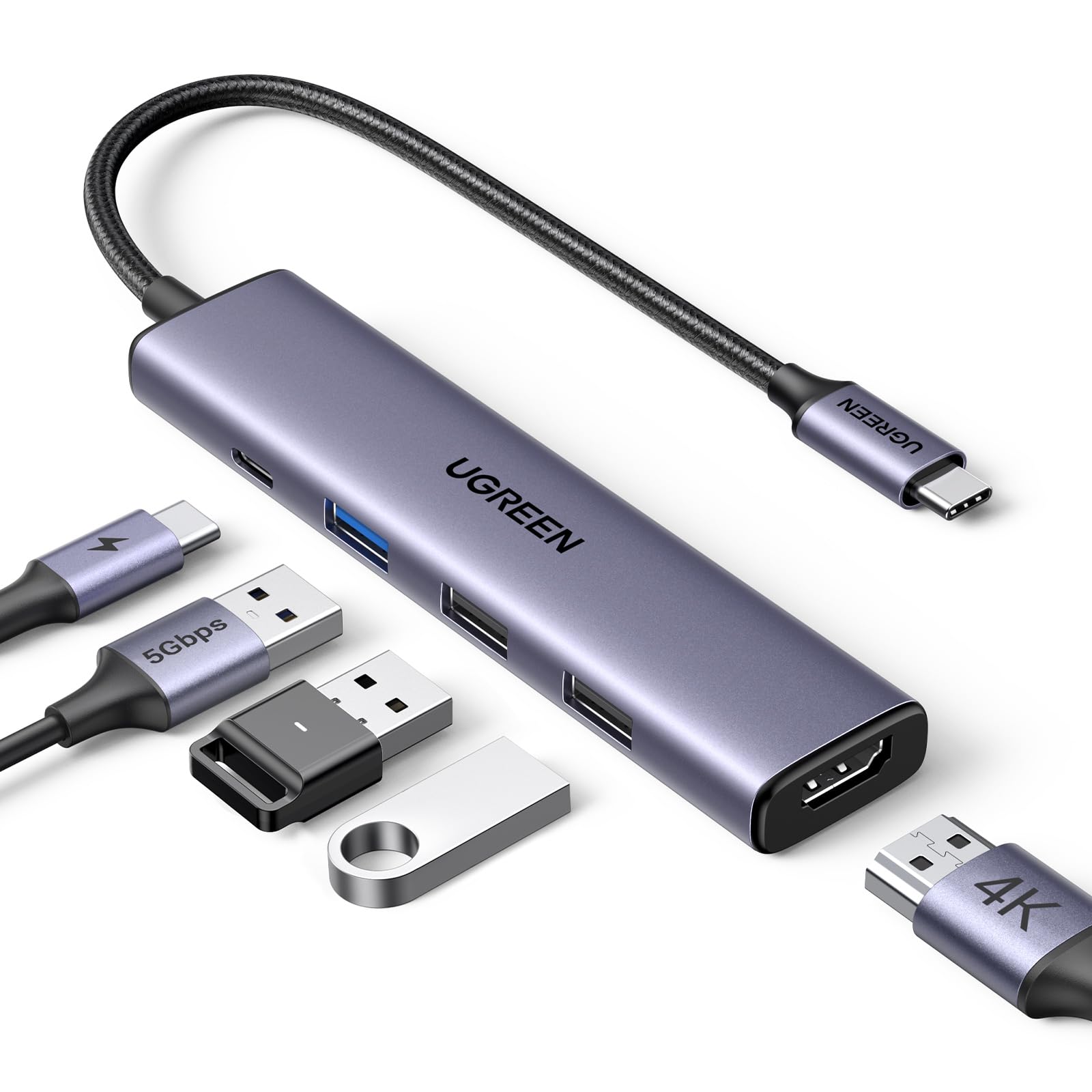 ugreen-revodok-105-hub-usb-c-5-in-1-hdmi-4k-pd-100w-grigio image 1