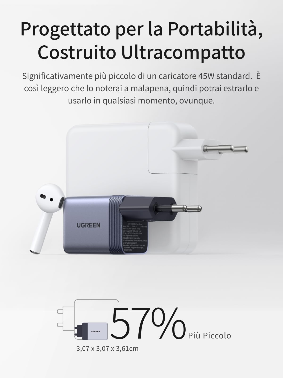 ugreen-nexode-mini-caricatore-usb-c-45w-gan-pps-ricarica-rapida image 2