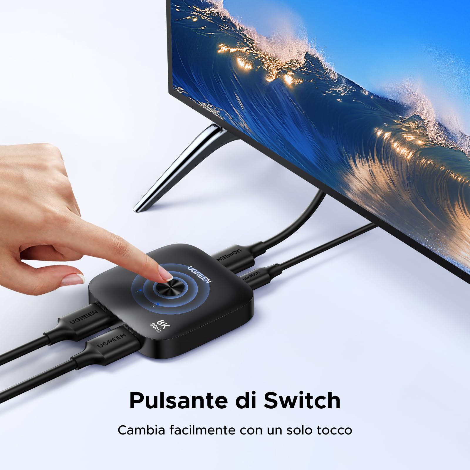 ugreen-switch-hdmi-2-1-8k-60hz-commutatore-2-ingressi-1-uscita image 6