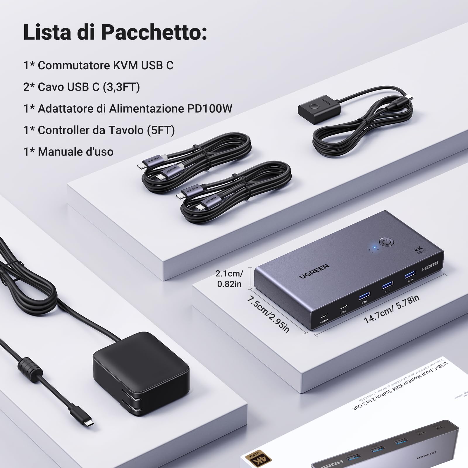 ugreen-switch-kvm-hdmi-2-0-4k-60hz-2-pc-2-monitor-usb-3-0 image 8