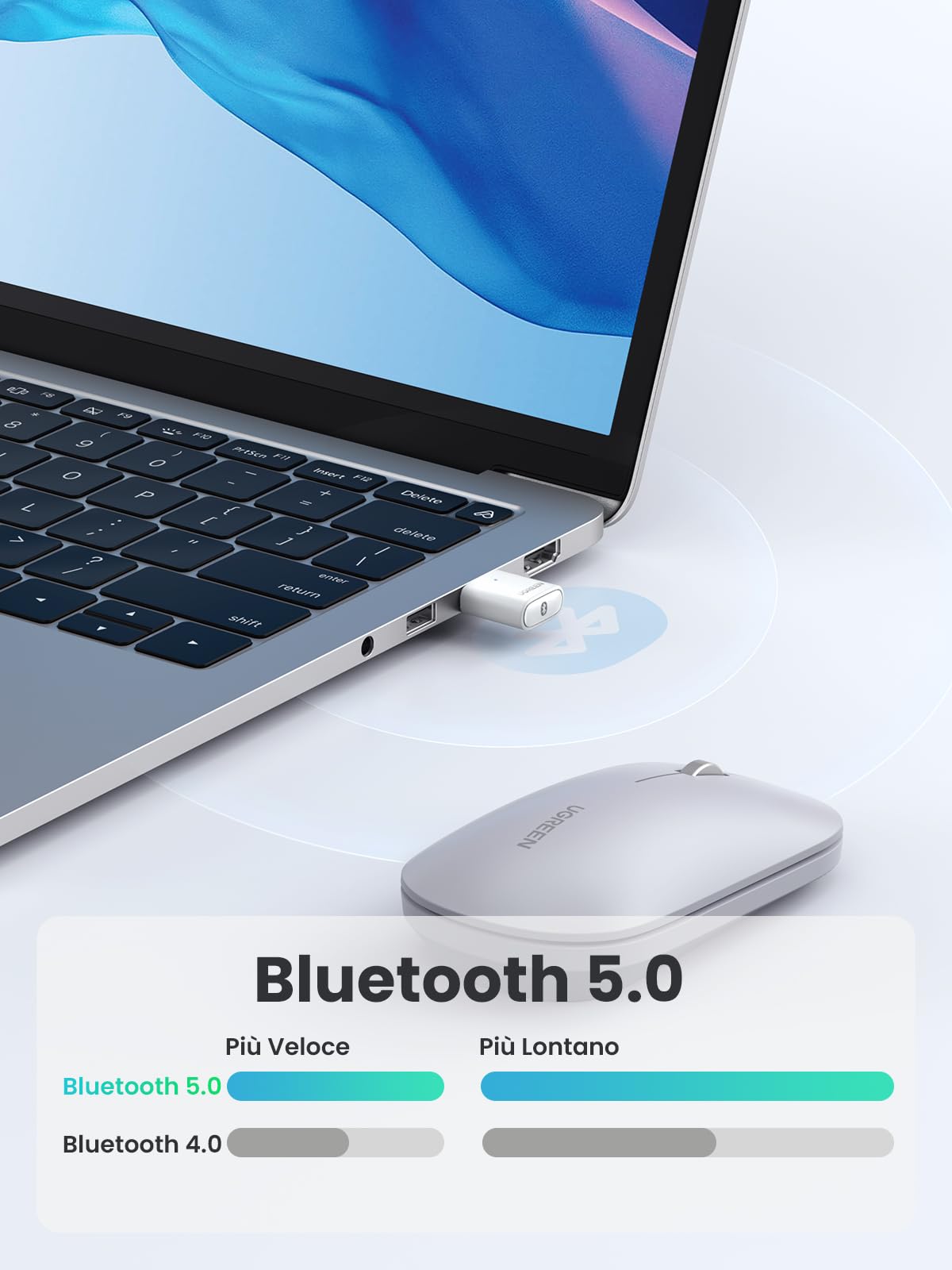 ugreen-chiavetta-bluetooth-5-0-usb-per-pc-windows-bianca image 2