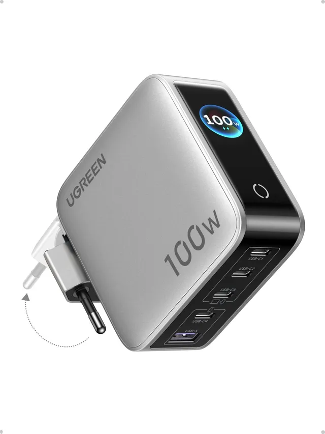 ugreen-nexode-pro-caricatore-usb-c-100w-5-porte-gan-con-schermo-tft image 1