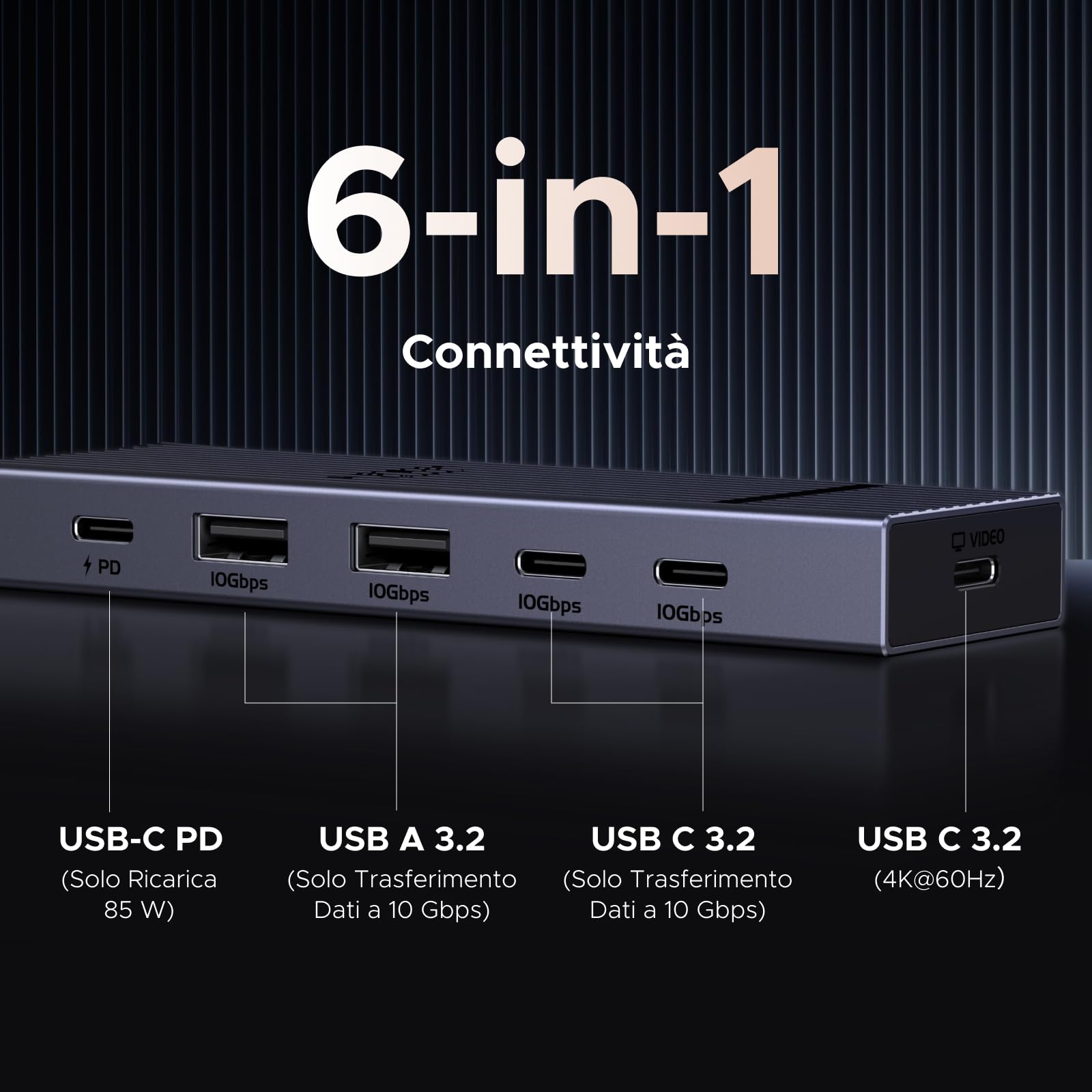 ugreen-revodok-pro-hub-usb-c-6-in-1-10gbps-4k60hz-pd-100w image 2
