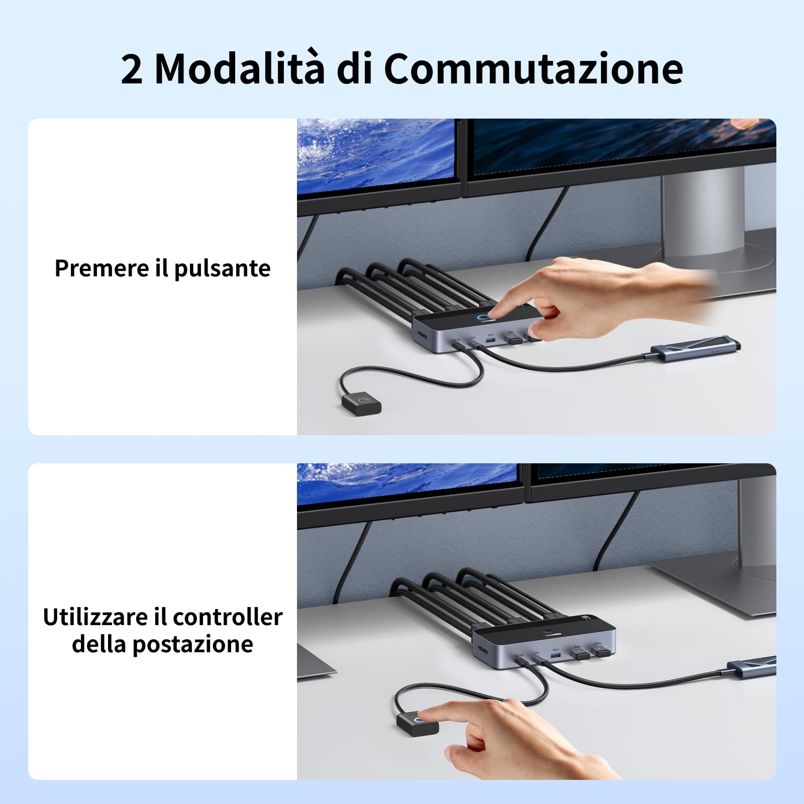 ugreen-switch-kvm-hdmi-2-0-4k-60hz-2-ingressi-2-uscite-4-usb-5gbps image 8