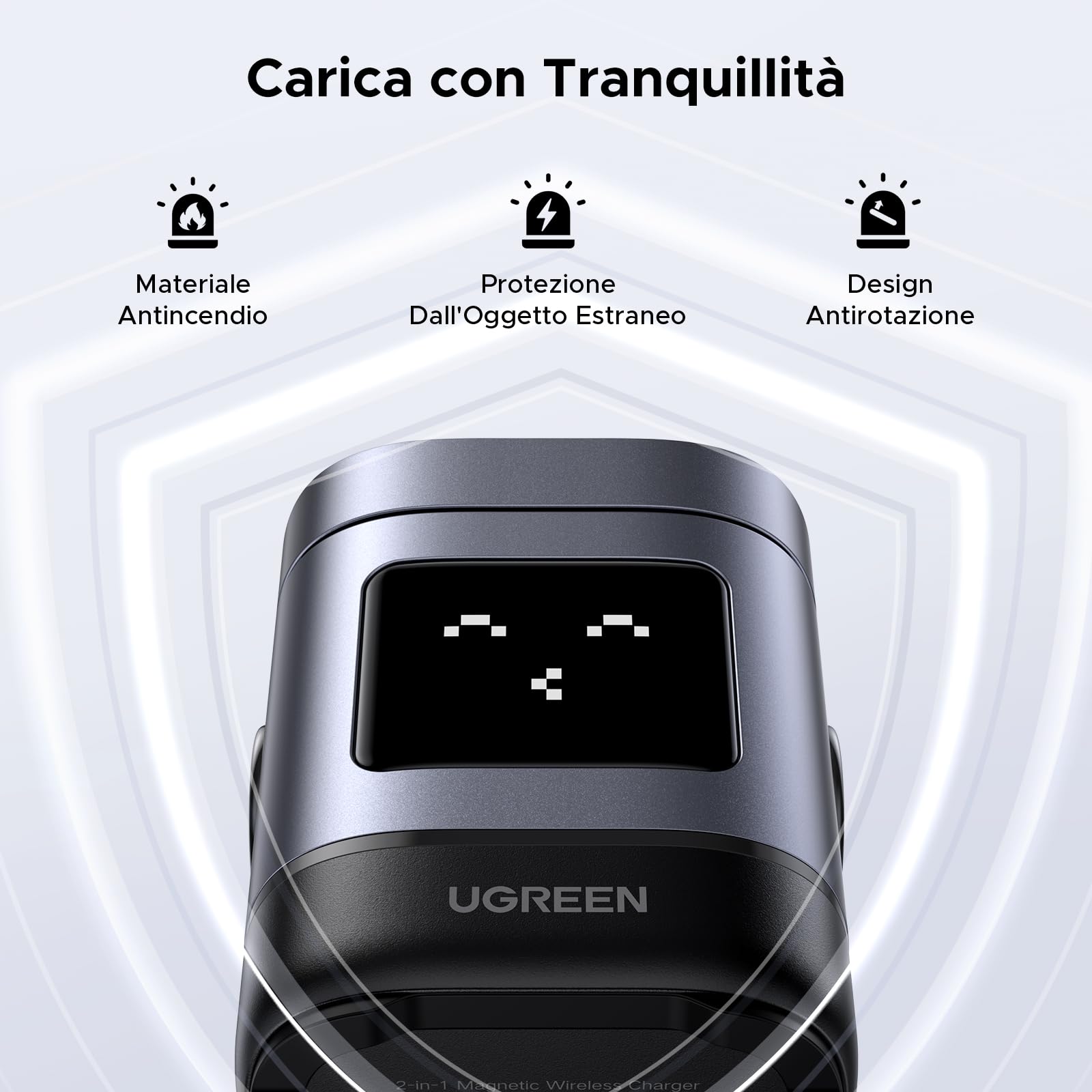 ugreen-uno-caricatore-magnetico-qi2-15w-stazione-wireless-2-in-1-con-supporto-70 image 8