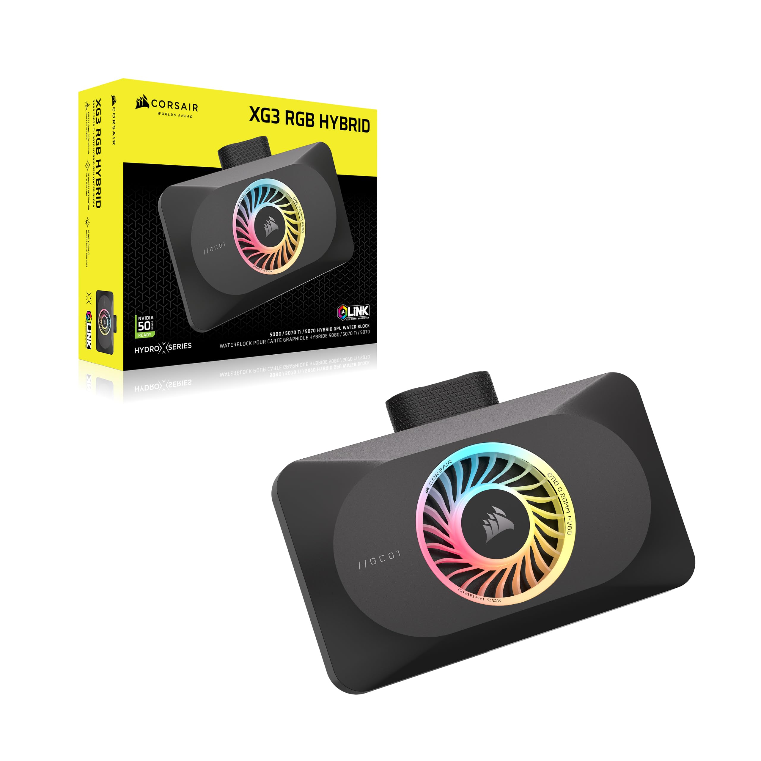 corsair-xg3-rgb-hybrid-waterblock-gpu-per-rtx-5080-5070-ti-5070-icue-link-nero image 8