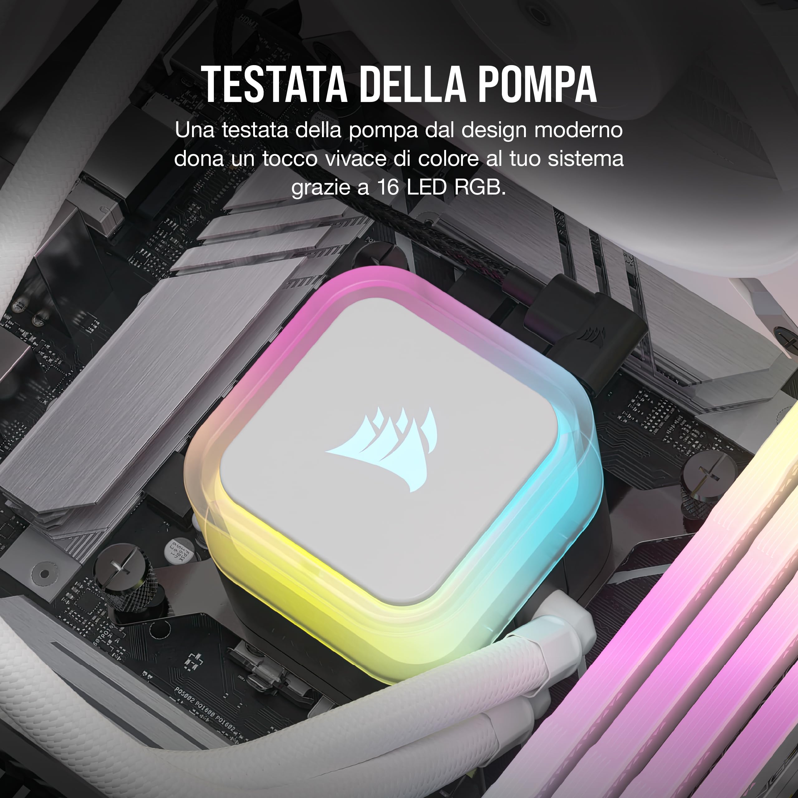 corsair-h100i-rgb-elite-dissipatore-a-liquido-cpu-aio-240mm-bianco image 5
