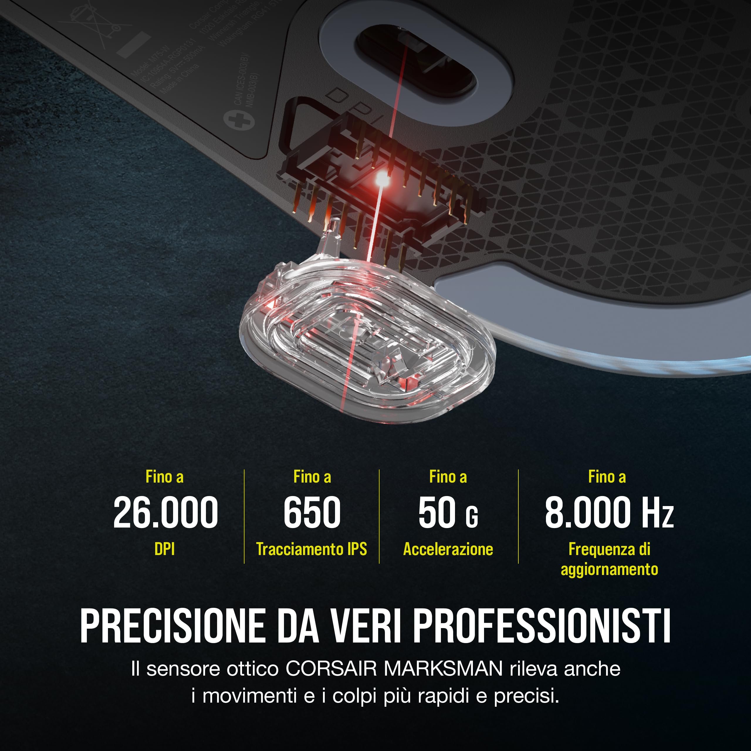 corsair-m75-wired-rgb-mouse-gaming-fps-leggero-nero image 3