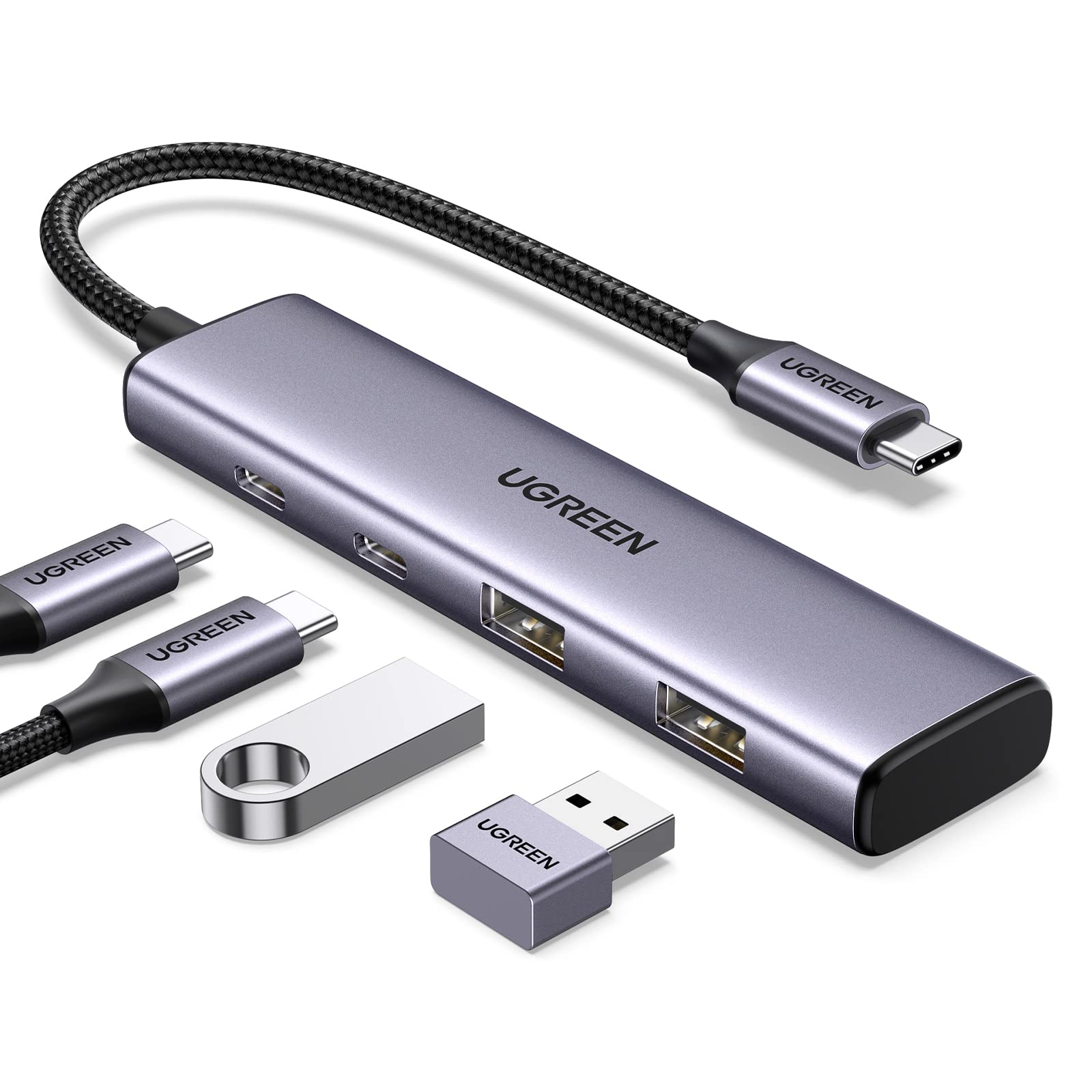 ugreen-hub-usb-c-a-4-porte-5-gbps-con-2x-usb-c-2x-usb-a-in-alluminio image 1