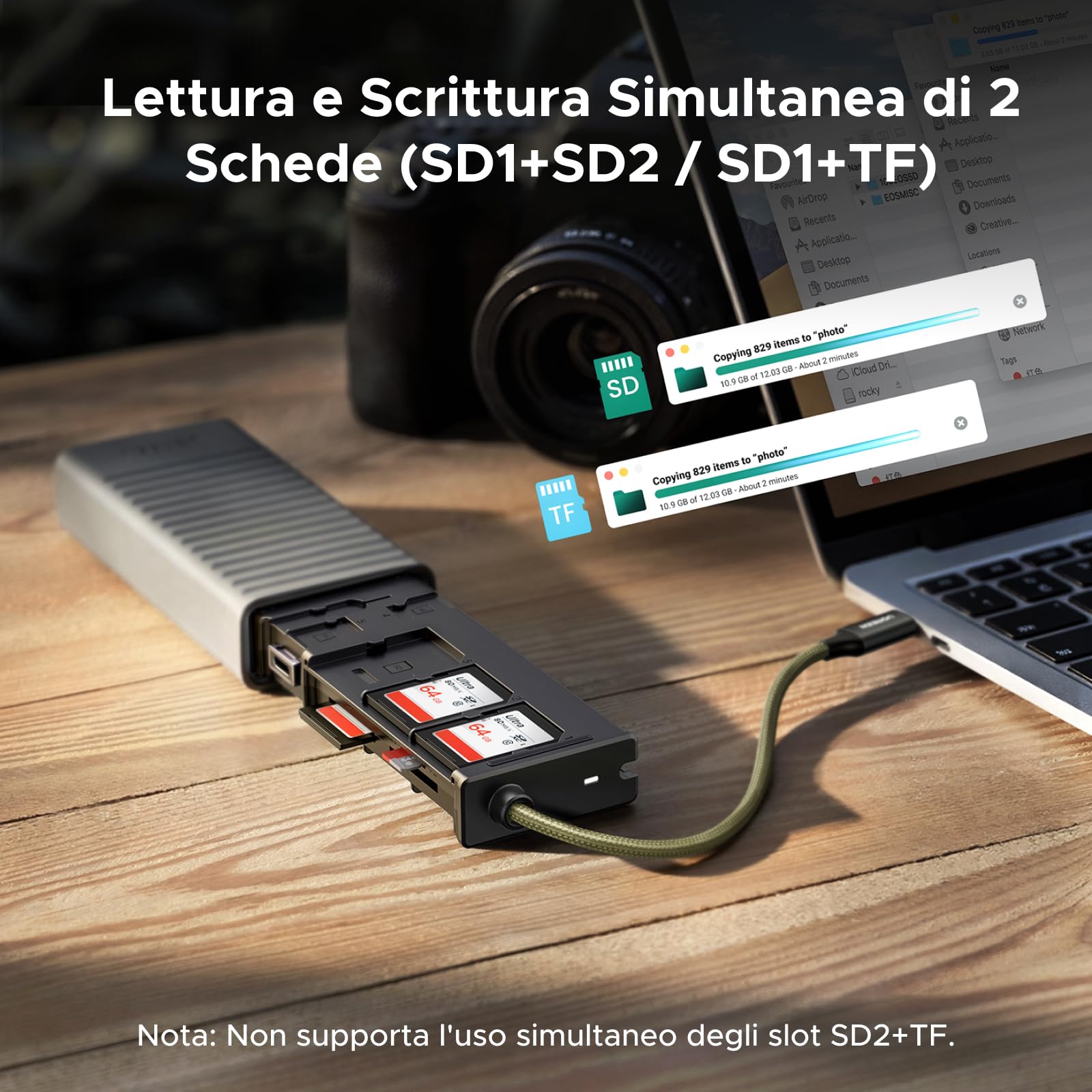 ugreen-lettore-di-schede-sd-tf-usb-c-usb-a-con-custodia-portatile-170mb-s image 4