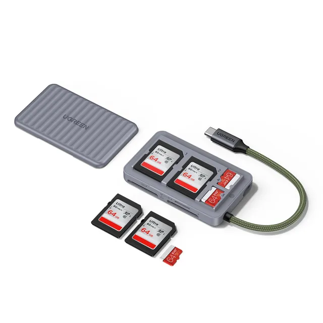 ugreen-lettore-schede-sd-usb-c-con-custodia-portatile-170-mb-s-sd-microsd image 1