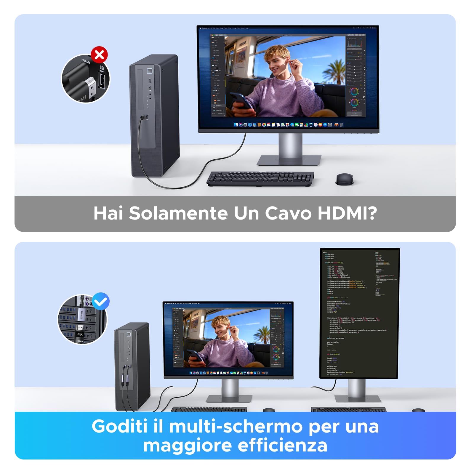 ugreen-adattatore-displayport-a-hdmi-4k-60hz-in-nylon-intrecciato image 8