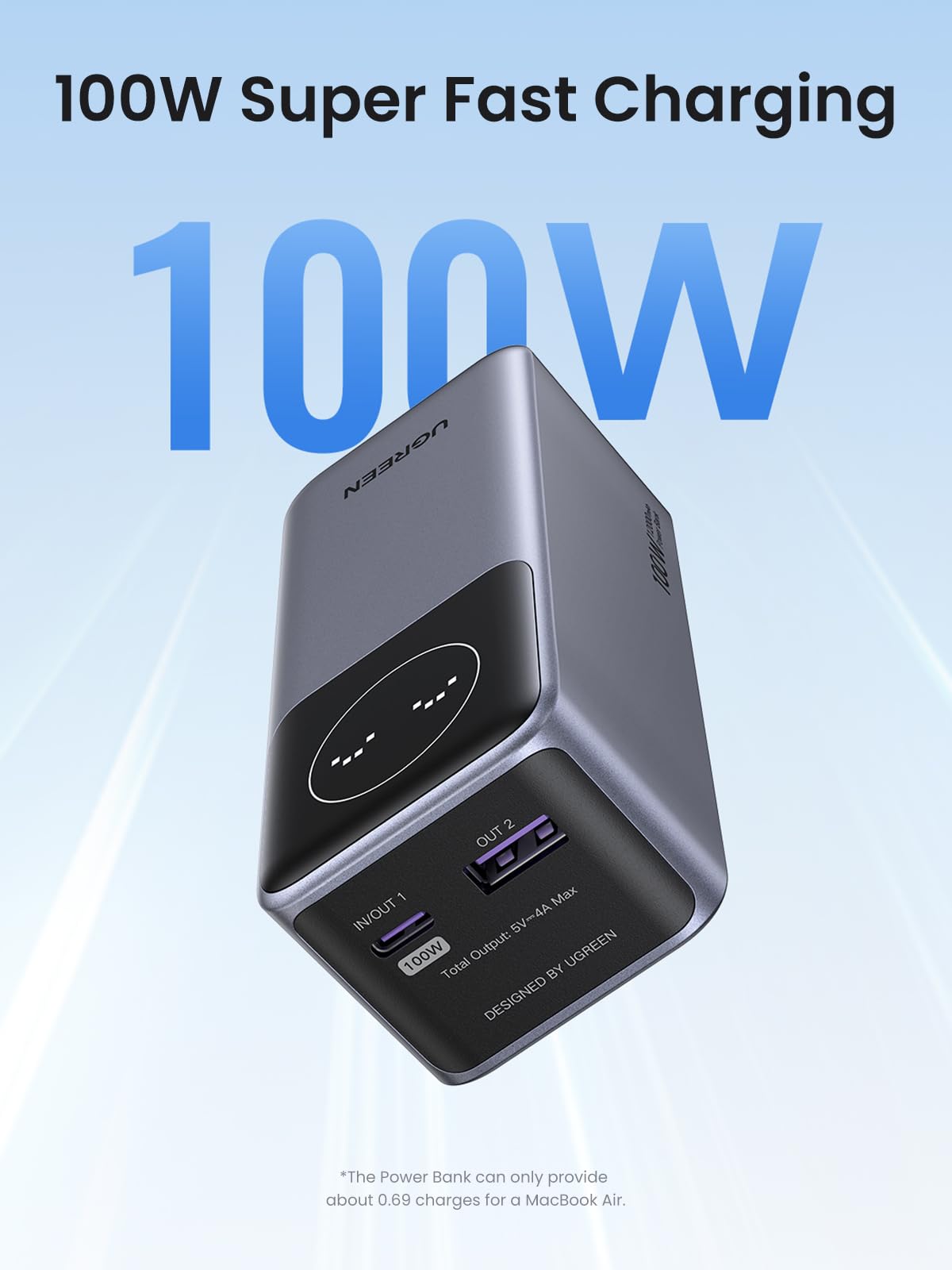 ugreen-nexode-power-bank-12000mah-100w-pd-3-0-con-display image 2