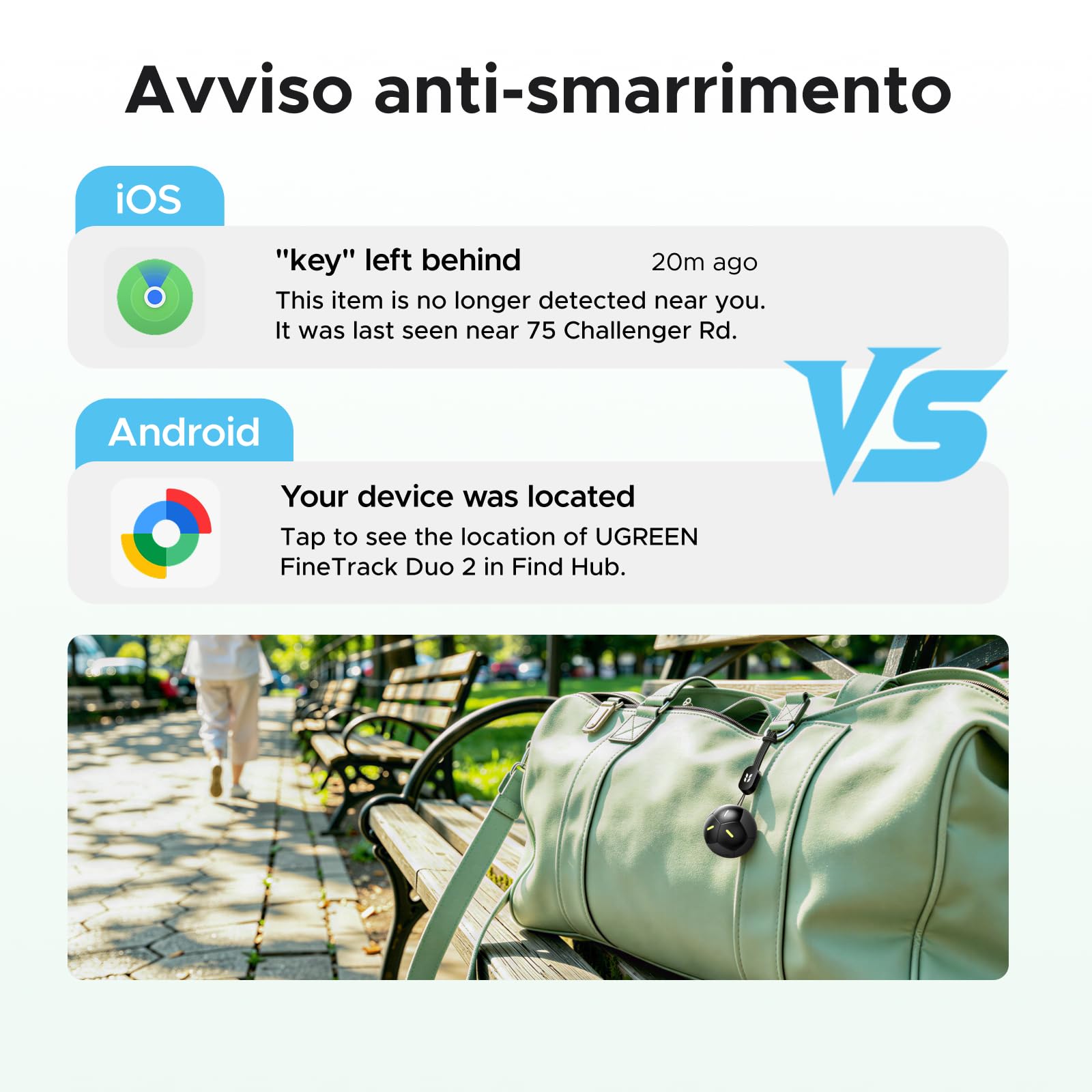 ugreen-finetrack-duo-2-tracker-bluetooth-calcio-fluorescente-compatibile-ios-fin image 8