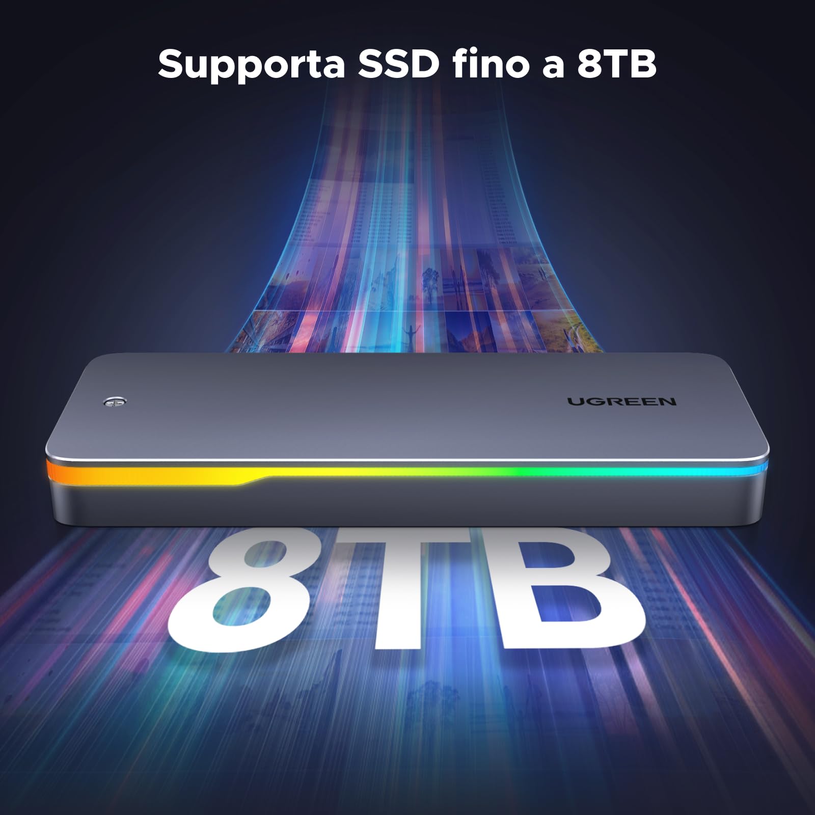 ugreen-enclosure-ssd-m-2-nvme-sata-20gbps-rgb-usb-c-alluminio image 6