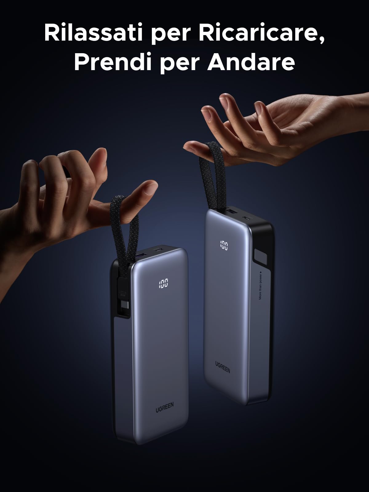 ugreen-nexode-power-bank-20000mah-45w-pd-con-cavo-usb-c-integrato-1c1a-led image 6