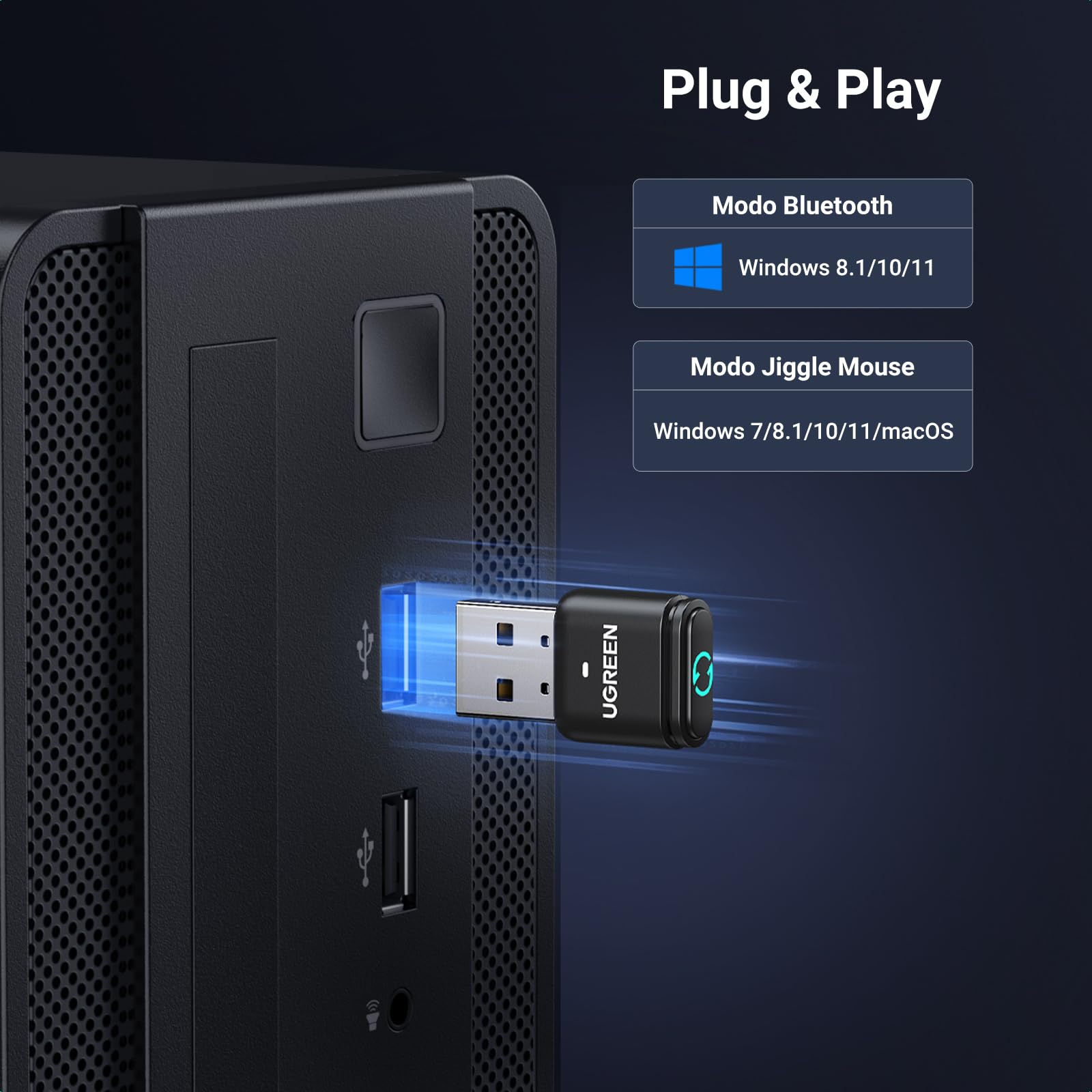 ugreen-adattatore-usb-bluetooth-5-3-dongle-con-mouse-jiggler-plug-play image 6