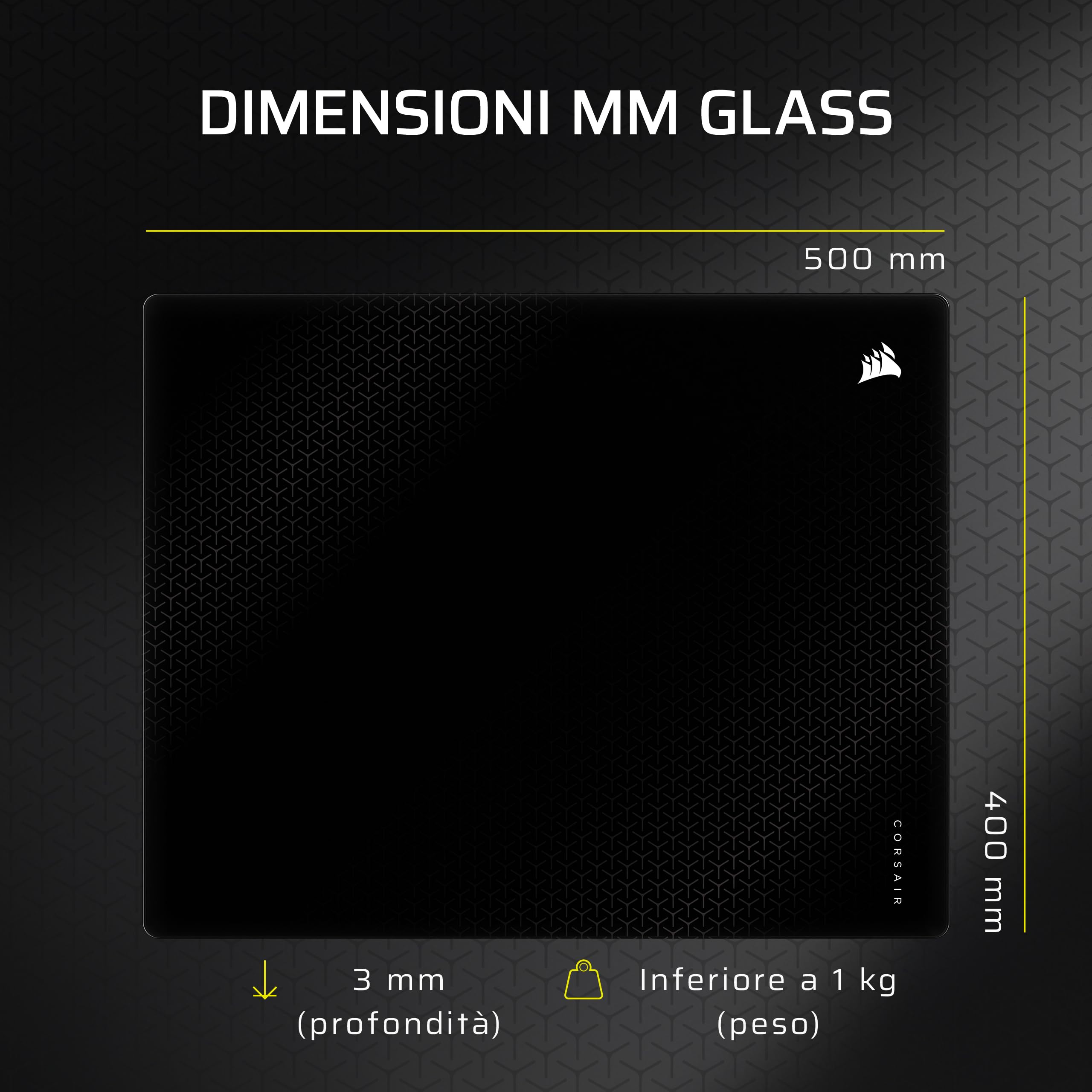 corsair-mm-glass-precision-large-tappetino-mouse-gaming-in-vetro-500-x-400-mm-ne image 8