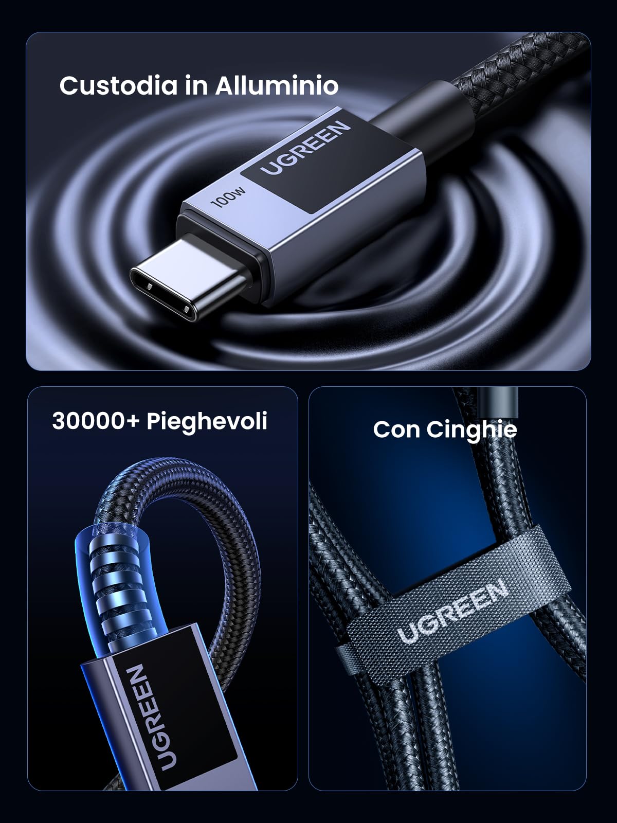 ugreen-zapix-cavo-usb-c-a-usb-c-100w-pd3-0-nylon-1m image 5