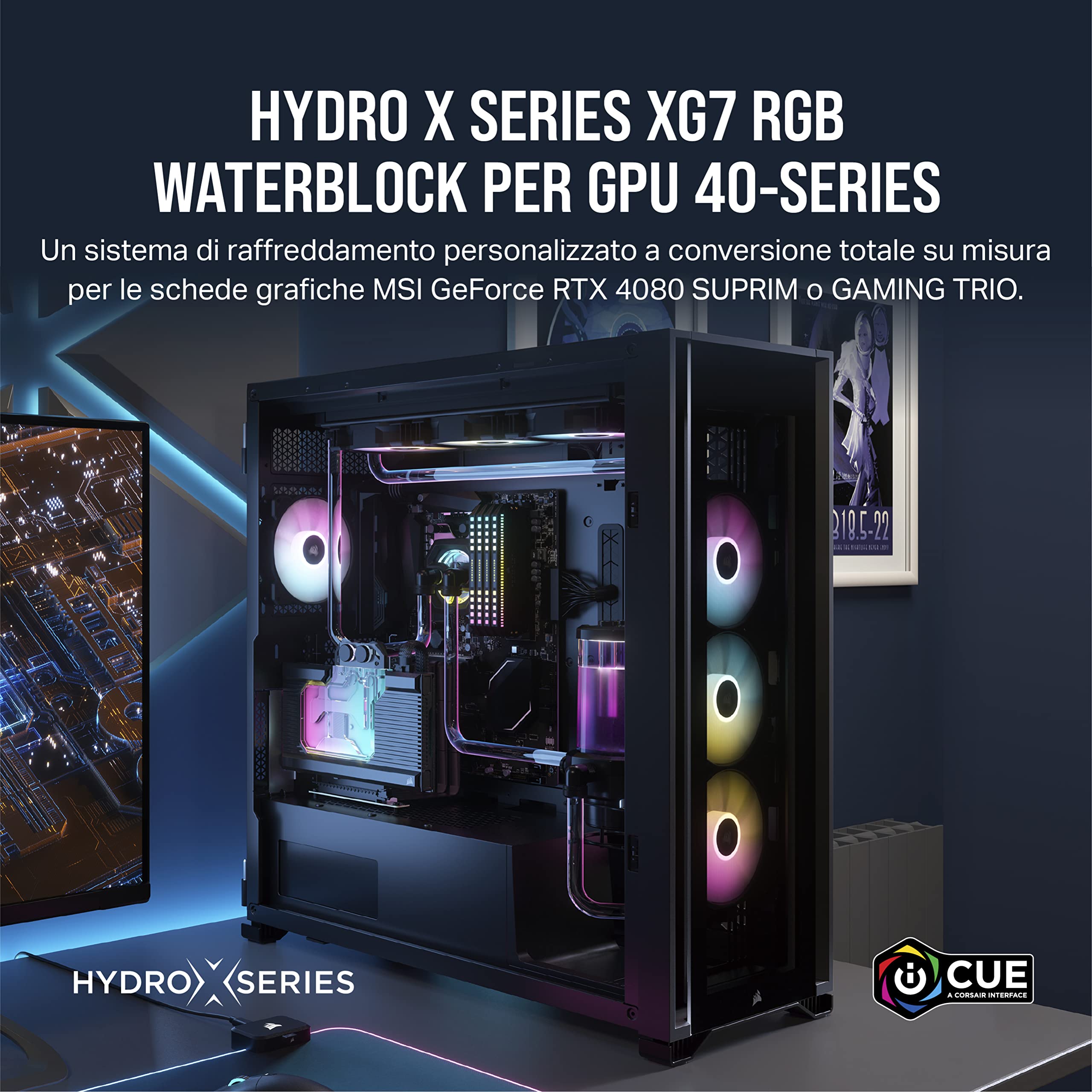 corsair-hydro-x-series-xg7-rgb-waterblock-gpu-per-msi-rtx-4080-suprim-trio-nero image 2