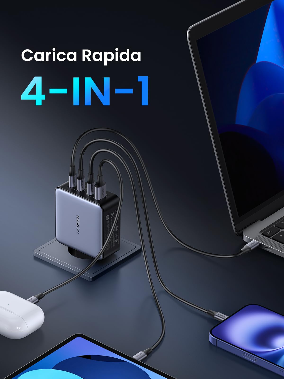 ugreen-nexode-160w-caricatore-usb-c-ganinfinity-4-porte-pd-3-1-pps-45w image 3