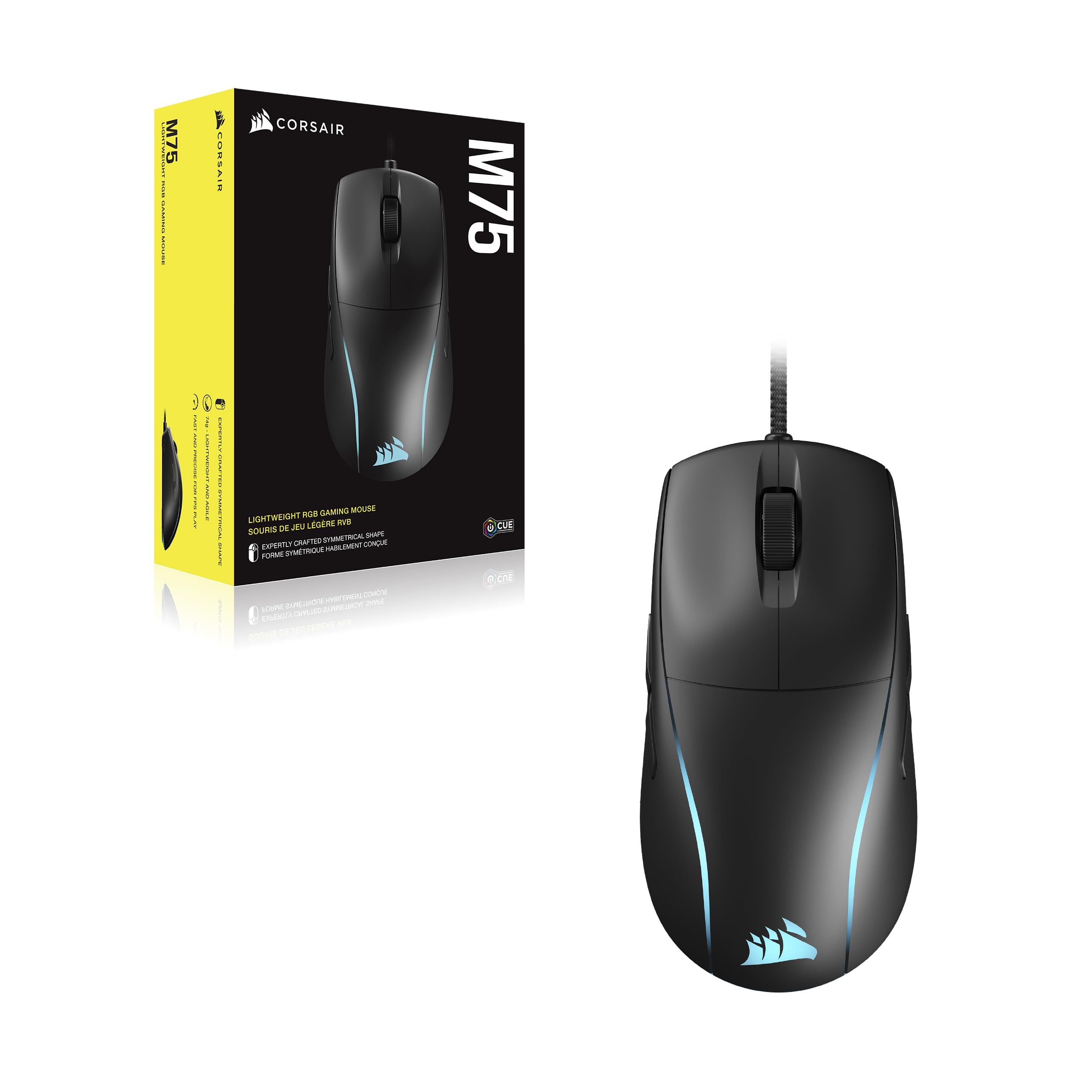 corsair-m75-wired-rgb-mouse-gaming-fps-leggero-nero image 8