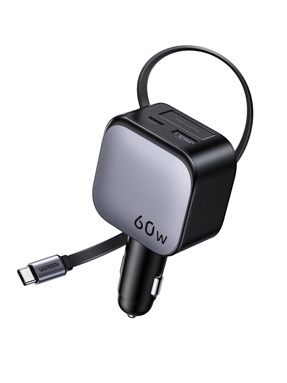 ugreen-nexode-caricatore-auto-60w-3-in-1-usb-c-retrattile-30w image 4