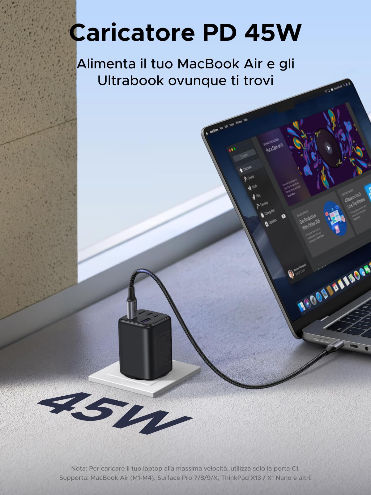 ugreen-45w-caricatore-usb-c-5-porte-gan-da-parete-4c-1a image 7