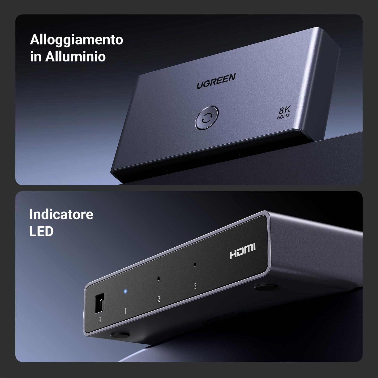 ugreen-switch-hdmi-2-1-8k-60hz-4k-120hz-3-ingressi-1-uscita-con-telecomando image 5