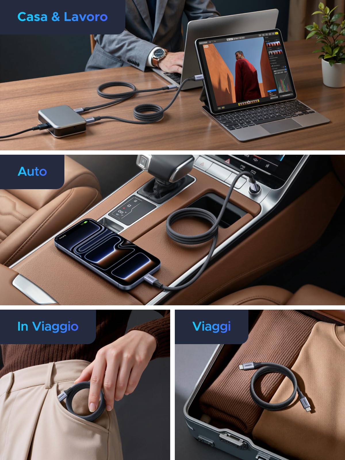 ugreen-cavo-usb-c-magnetico-240w-pd3-1-ricarica-rapida-1m image 4