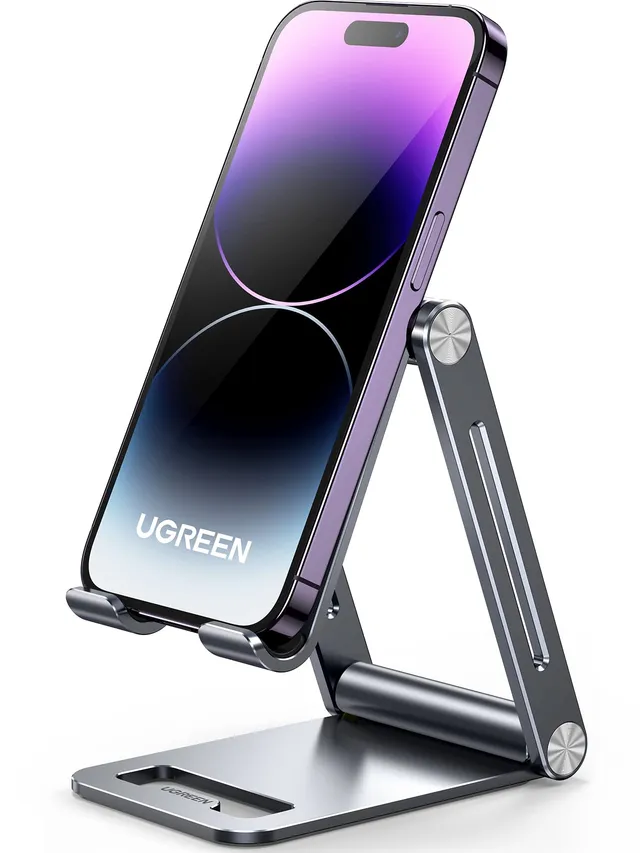 ugreen-supporto-telefono-da-tavolo-in-alluminio-pieghevole-argento image 1