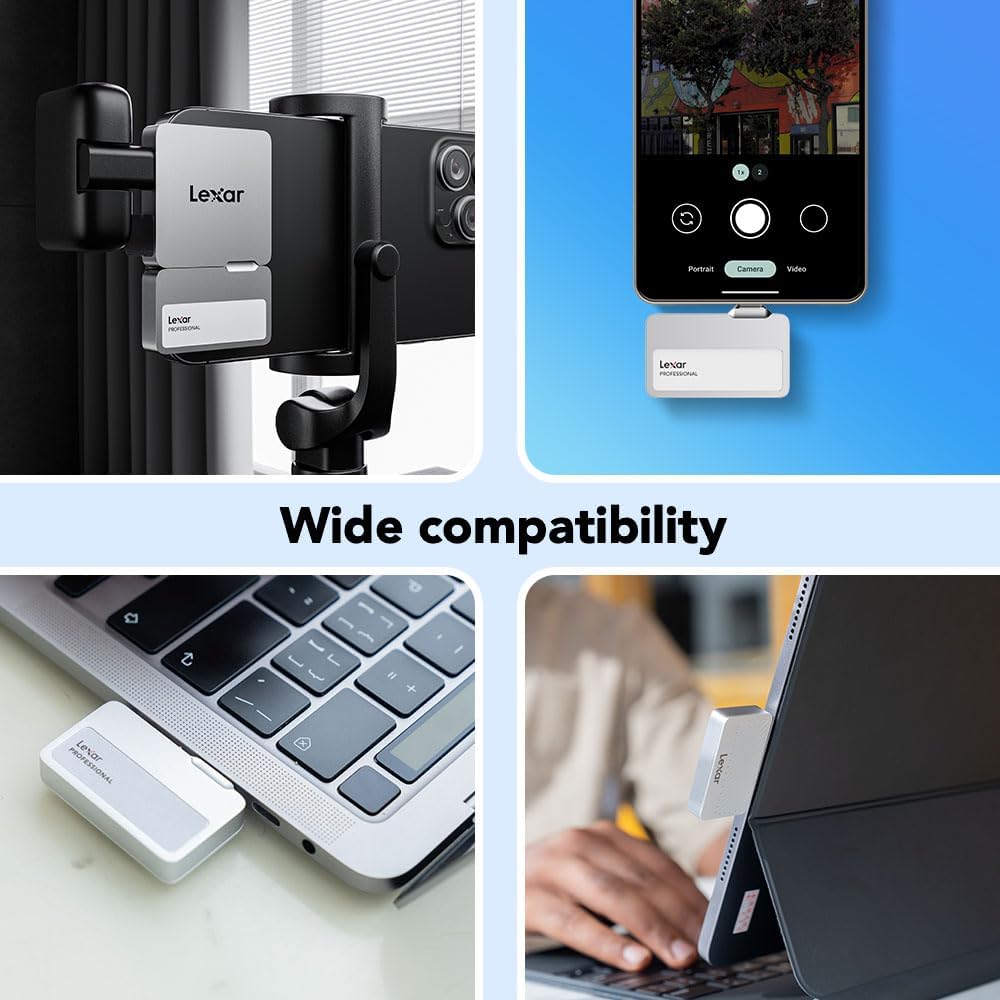 lexar-professional-go-ssd-portatile-1tb-con-hub-usb-c-1050mb-s-argento image 6
