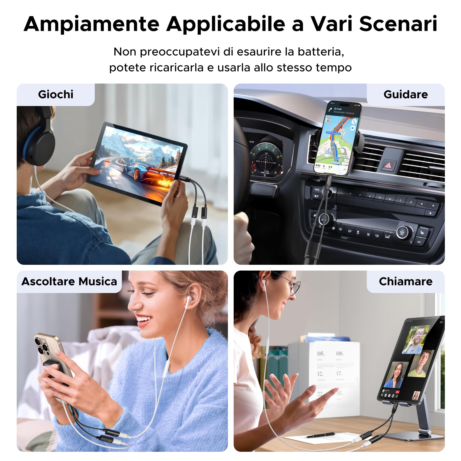 ugreen-adattatore-usb-c-a-usb-c-2-in-1-pd-60w-audio-hi-res-96khz-24bit-magnetico image 7