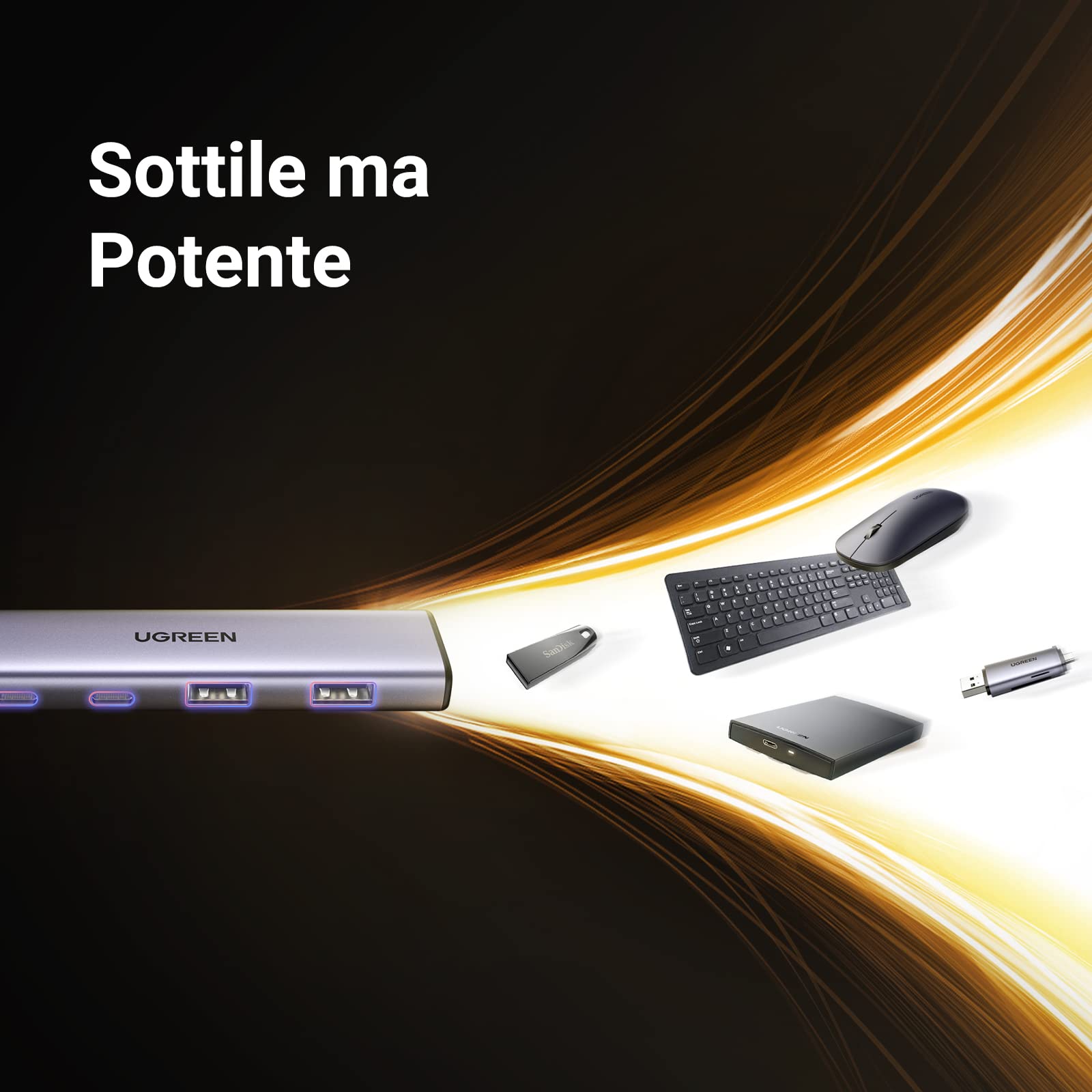 ugreen-hub-usb-c-a-4-porte-5-gbps-con-2x-usb-c-2x-usb-a-in-alluminio image 7