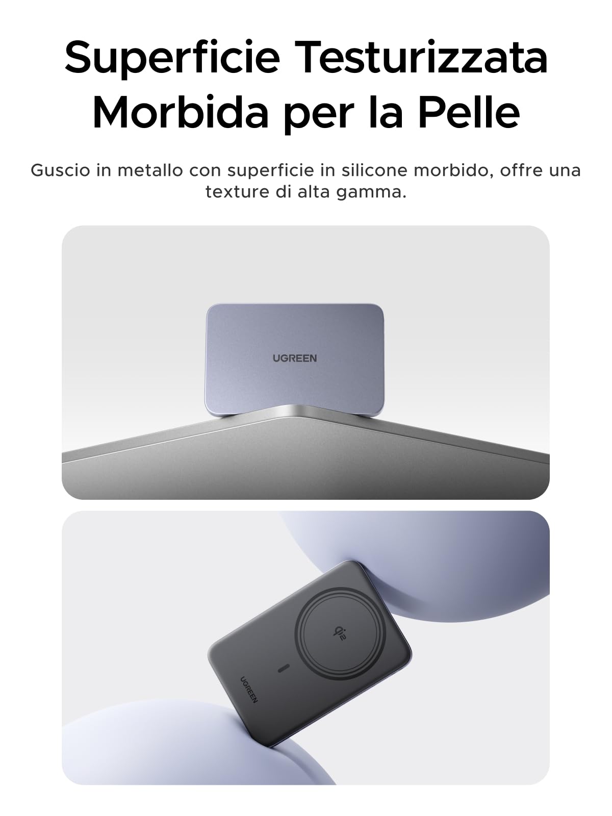 ugreen-magflow-air-qi2-15w-power-bank-magsafe-ultrasottile-5000mah-grigio image 6