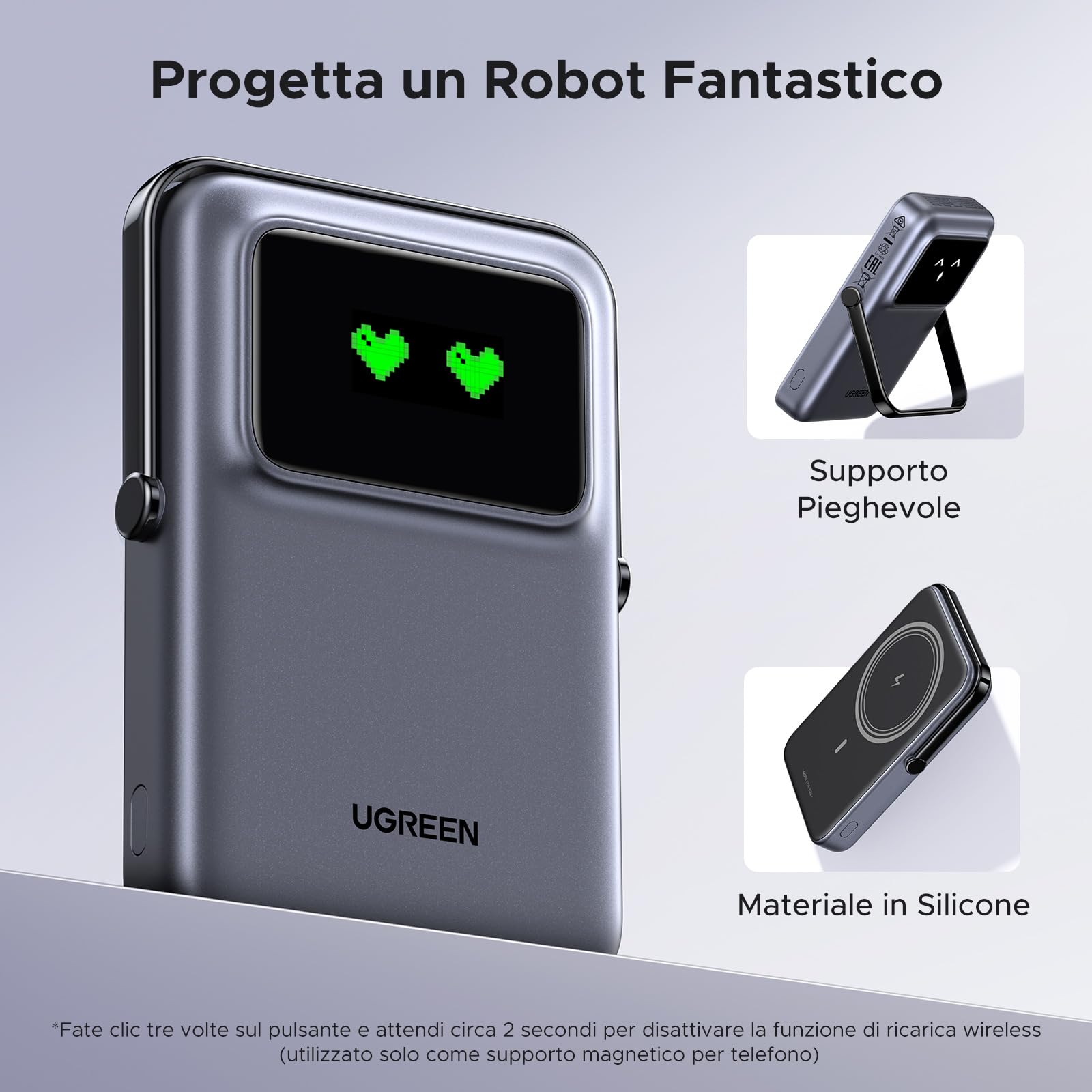 ugreen-uno-power-bank-magnetico-10000mah-pd-20w-con-cavo-e-stand-nero image 5